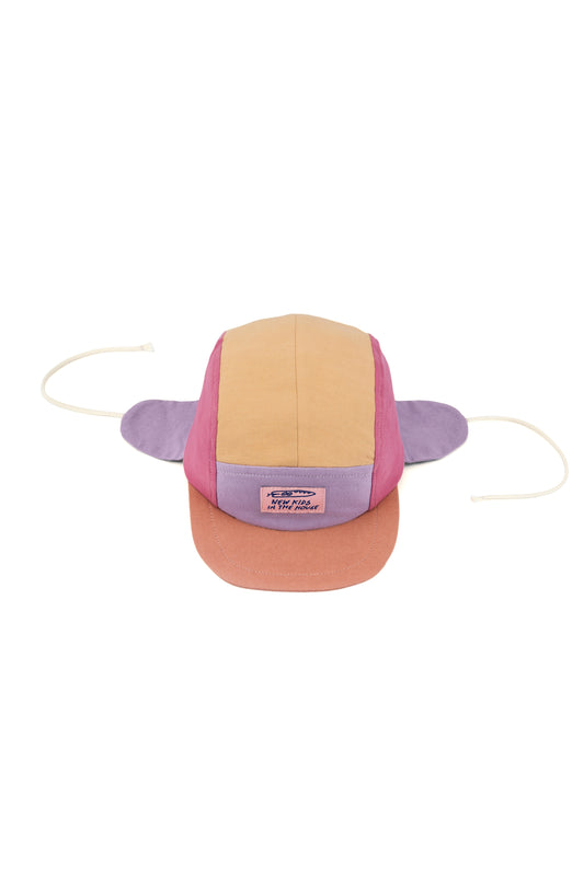 Lightweight Upcycled Baby Hat – 5-Panel Summer Cap with Soft Earflaps for Sun & Wind - Lovely Margarethe