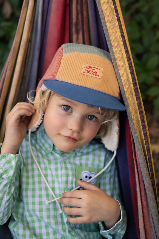 New Kids in the House 5-Panel Corduroy Winter Cap – Juniper, Lorraine & Avila
