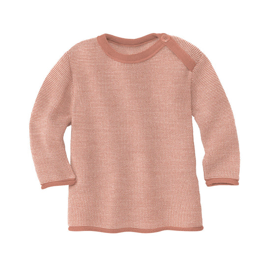 Front view of Disana organic merino wool sweater for babies and toddlers
