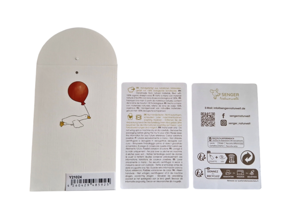 Senger Naturwelt Goose Warming Pillow (Large, White) | Organic Cotton Plush Cuddly Animal