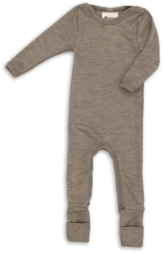 Engel Baby Wool & Silk Overall – Walnut (0–3 Months)