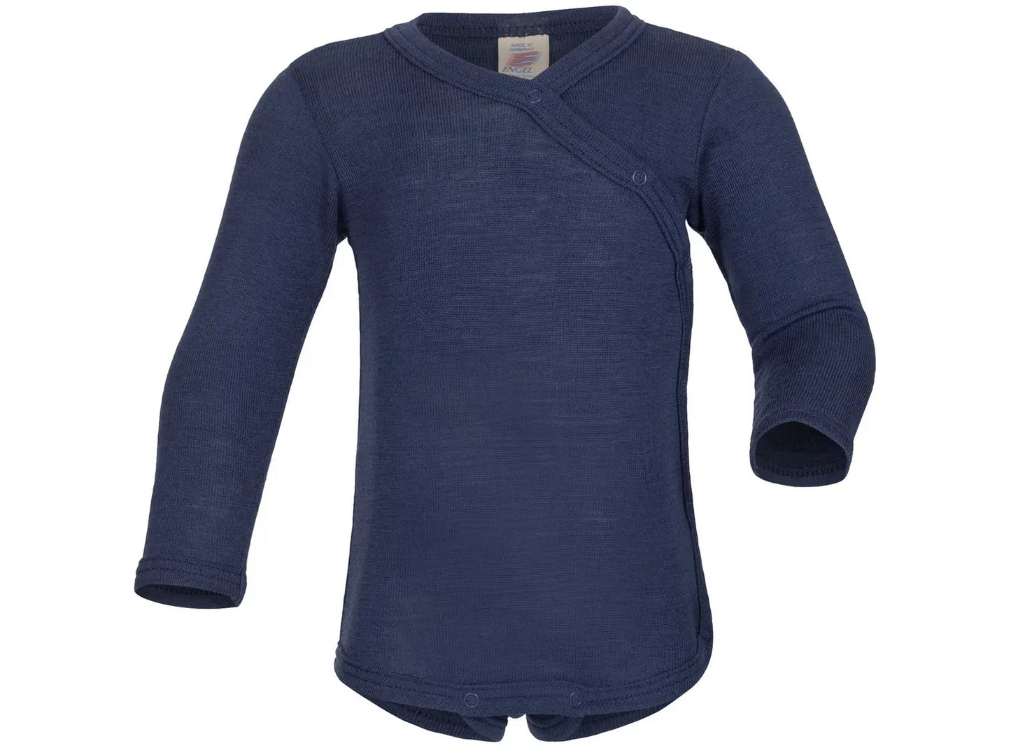 Engel Natur organic wool and silk baby bodysuit long-sleeve with snap closures for easy diaper changes