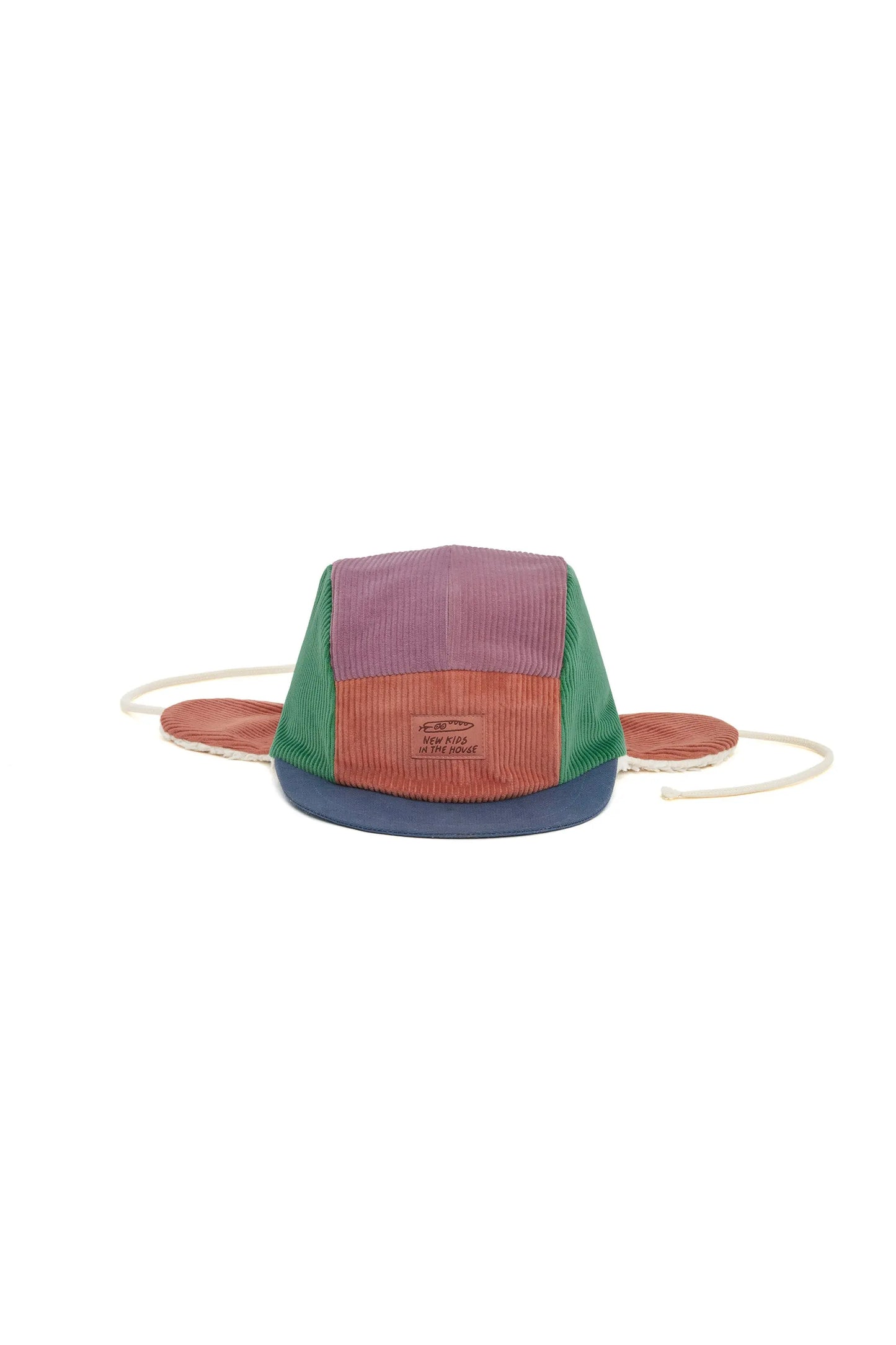 Corduroy 5-Panel Winter Cap with Ear Flaps New Kids In The House