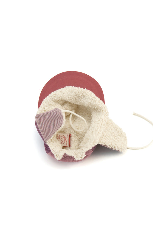 Corduroy 5-Panel Winter Cap with Ear Flap - Lovely Margarethe