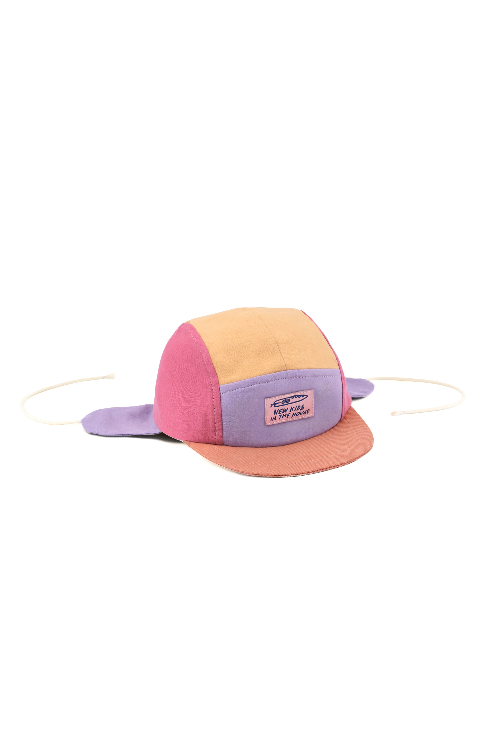 Lightweight Upcycled Baby Hat – 5-Panel Summer Cap with Soft Earflaps for Sun & Wind - Lovely Margarethe