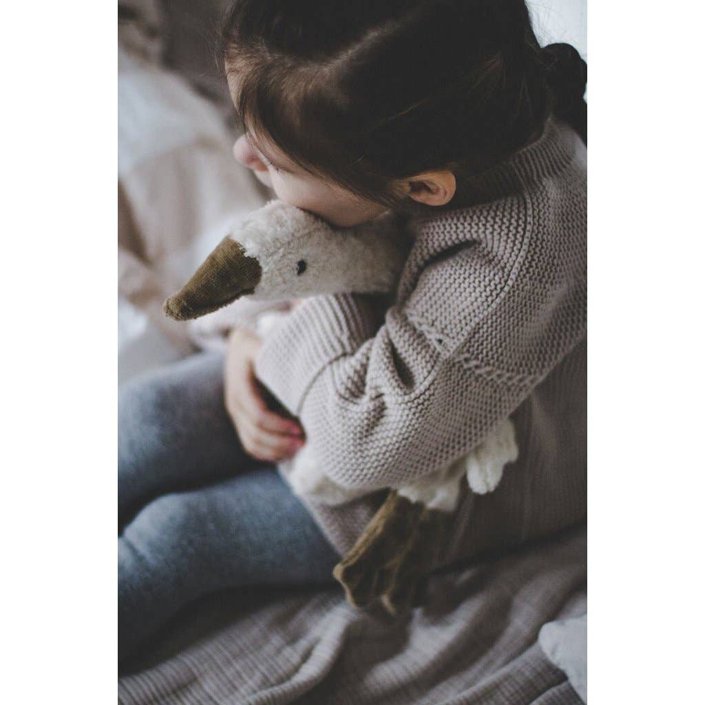 Senger Naturwelt Goose Warming Pillow (Small, White) | Organic Cotton Plush with Grain Insert