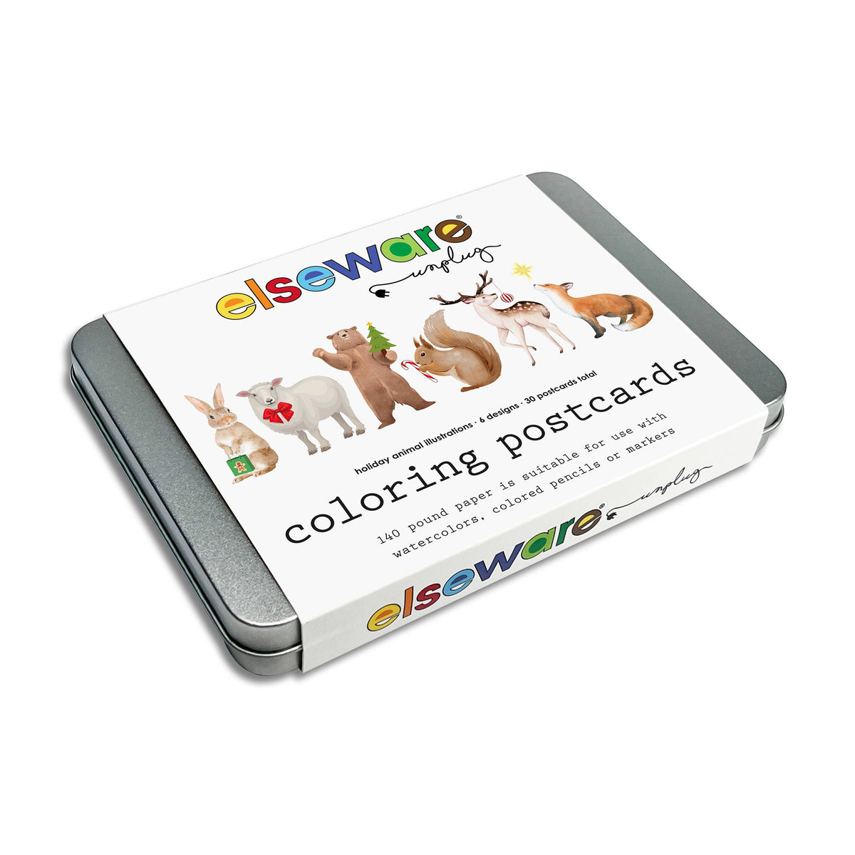 Coloring Postcards - Winter Animals & Christmas | Holiday