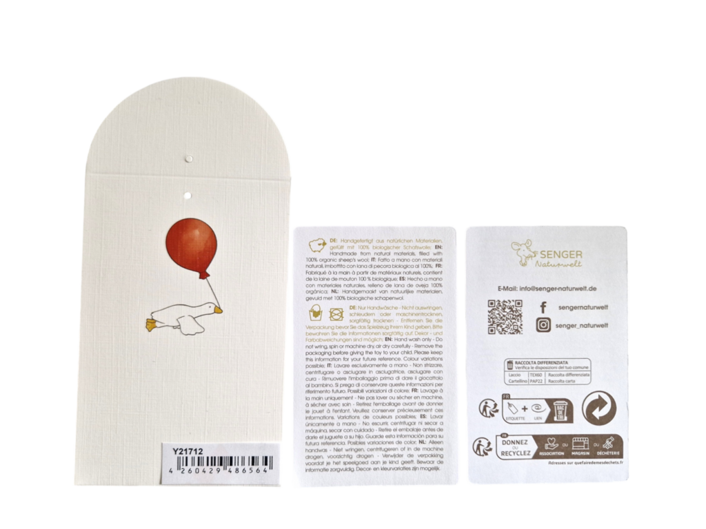 Senger Naturwelt Floppy Bear (Medium, Beige) | Organic Cotton Plush Stuffed Animal