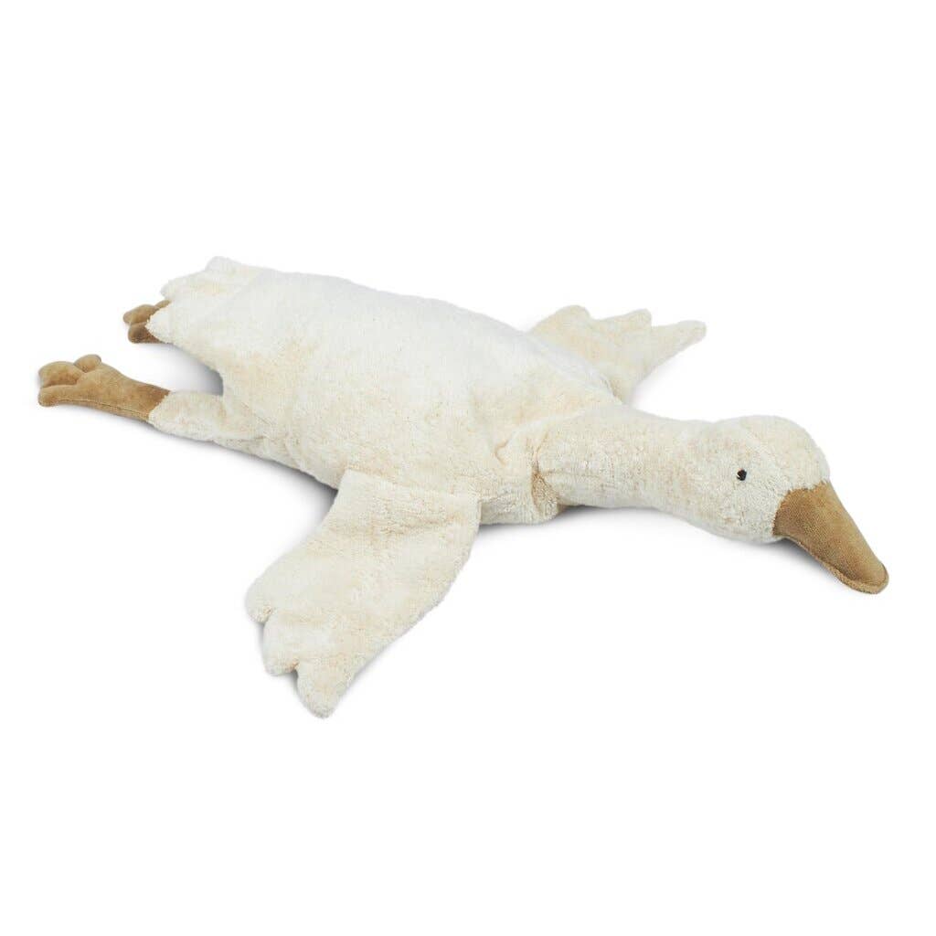 Senger Naturwelt Goose Warming Pillow (Large, White) | Organic Cotton Plush Cuddly Animal