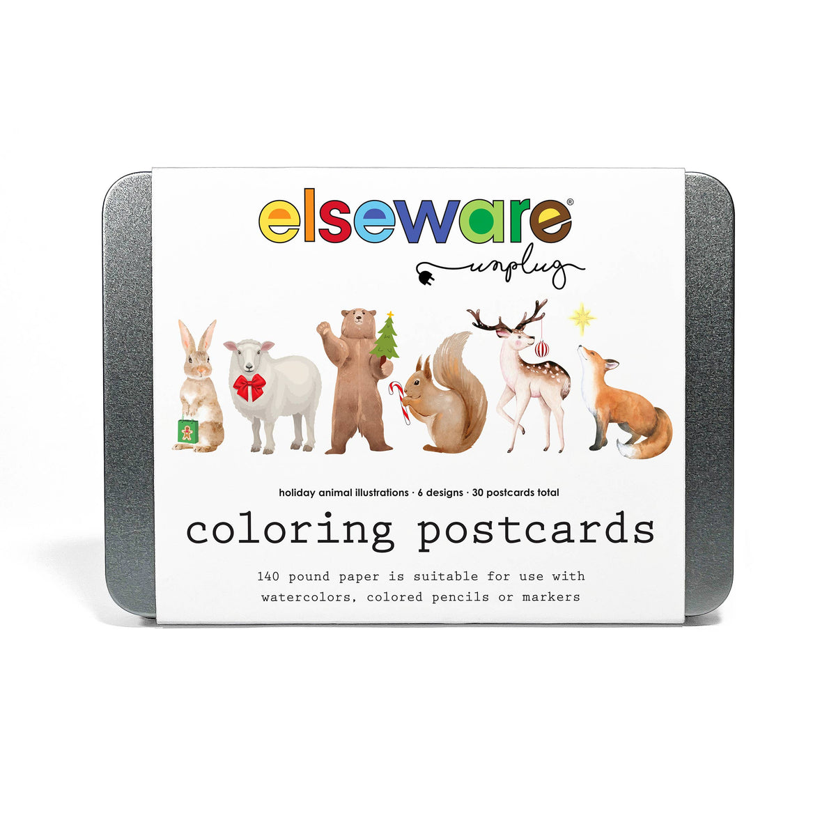 Coloring Postcards - Winter Animals & Christmas | Holiday