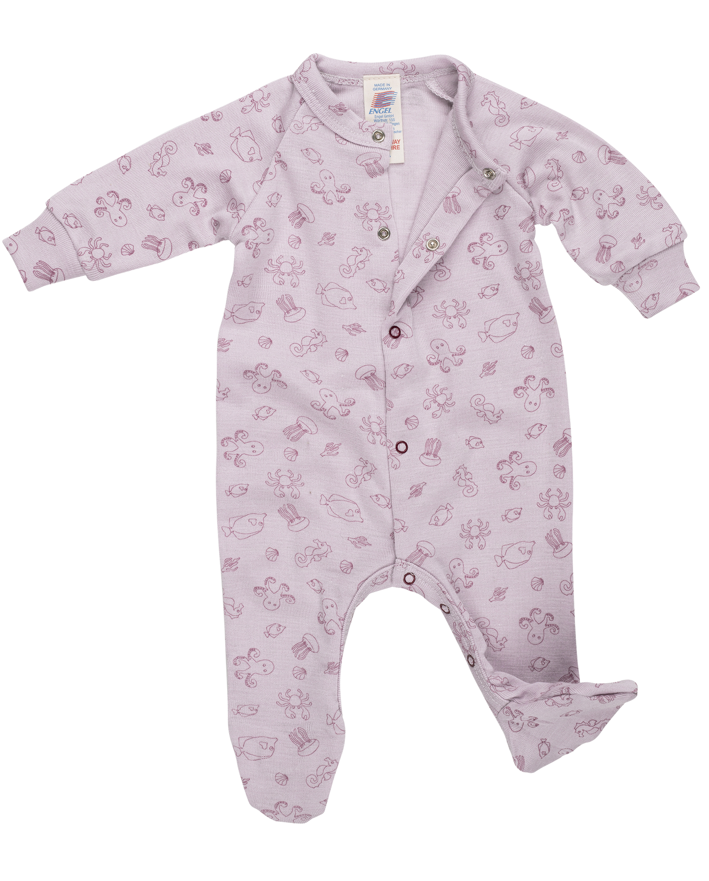 Engel footed preemie pajamas made from organic wool and silk for premature babies