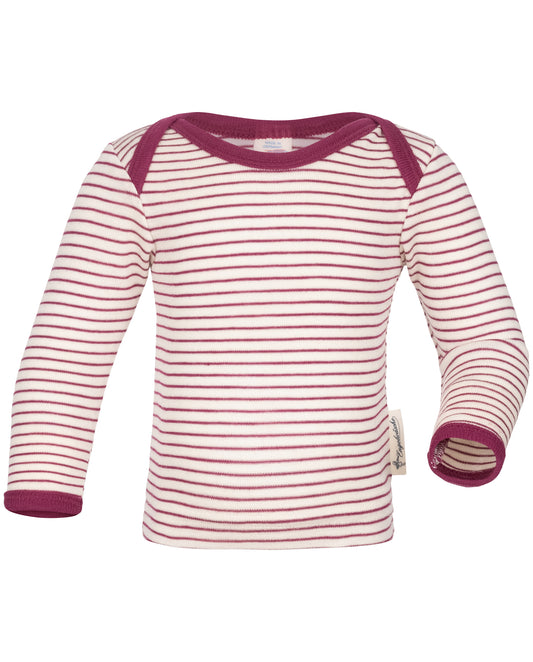 Engel Striped Wool & Silk Envelope Neck Shirt for Babies & Kids | Merino Base Layer