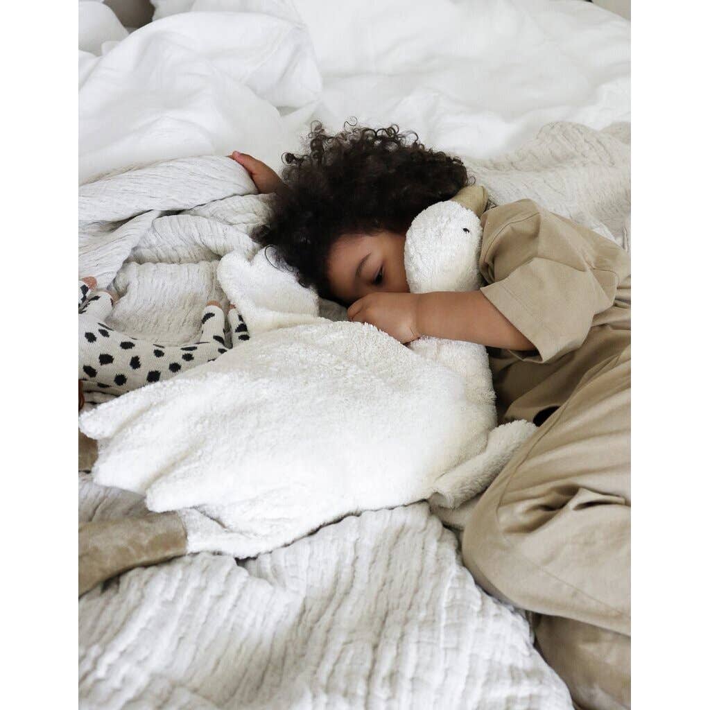 Senger Naturwelt Goose Warming Pillow (Large, White) | Organic Cotton Plush Cuddly Animal