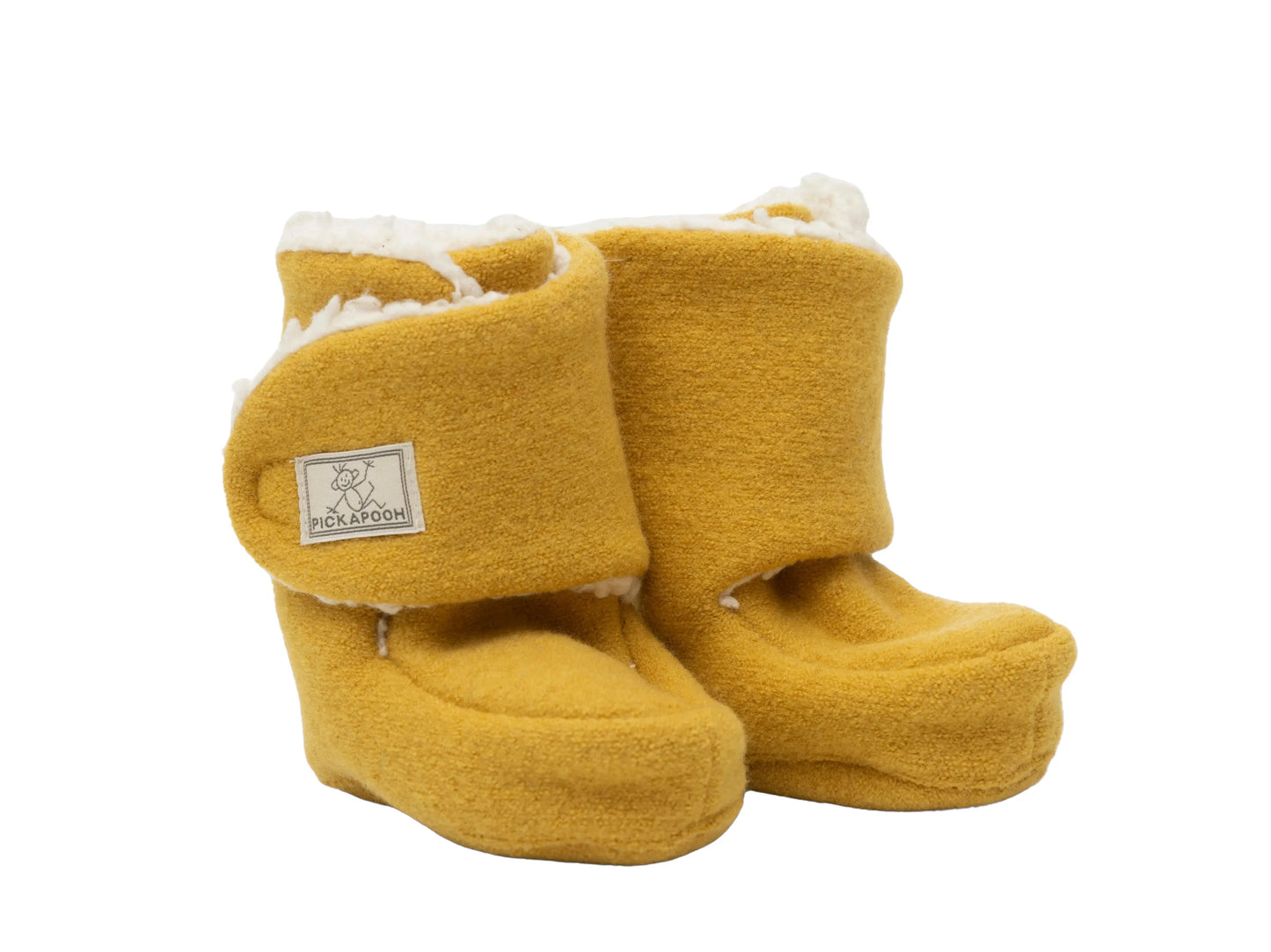 Boiled Wool Booties with Velcro Pickapooh