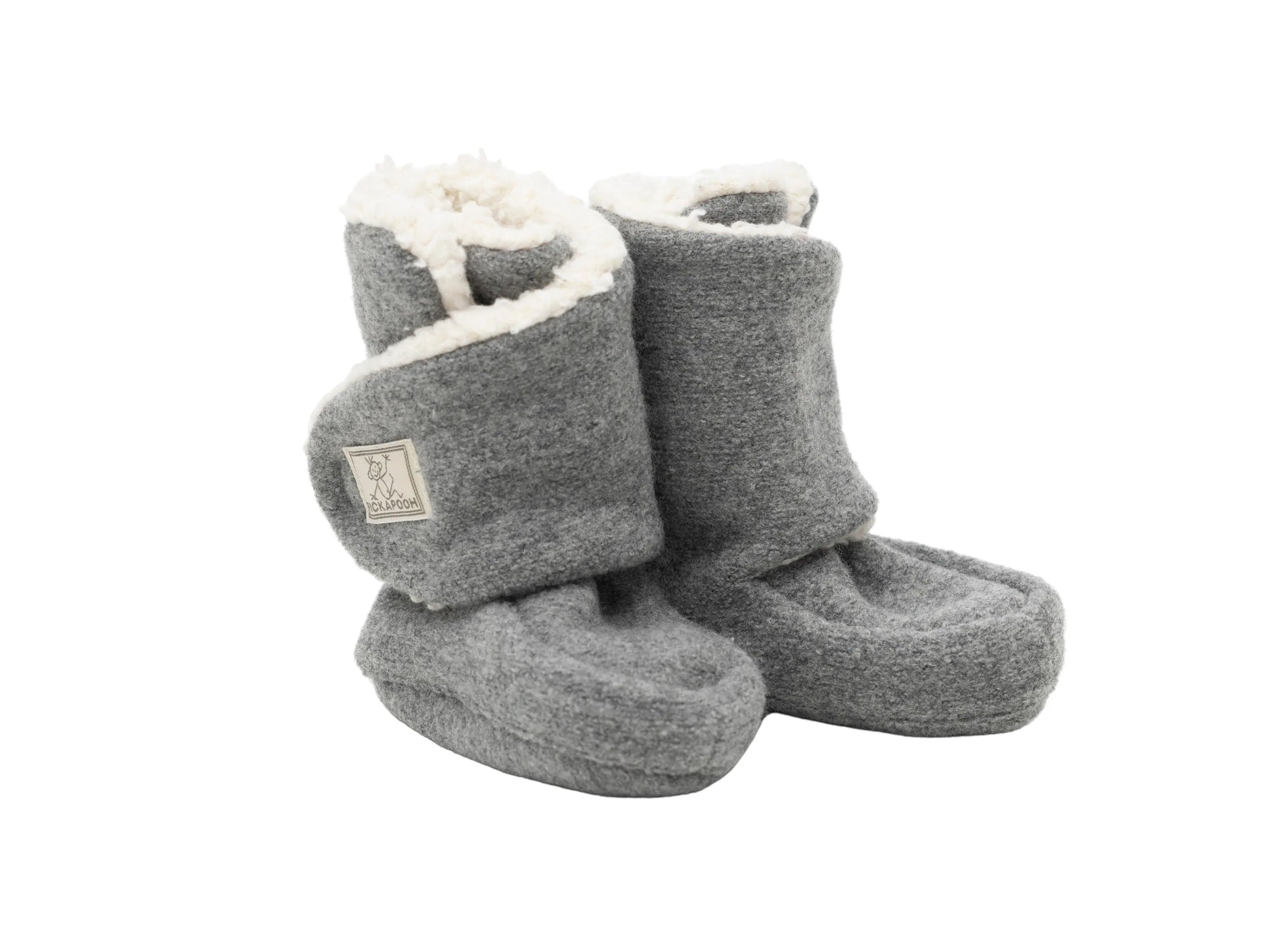 Boiled Wool Booties with Velcro Pickapooh