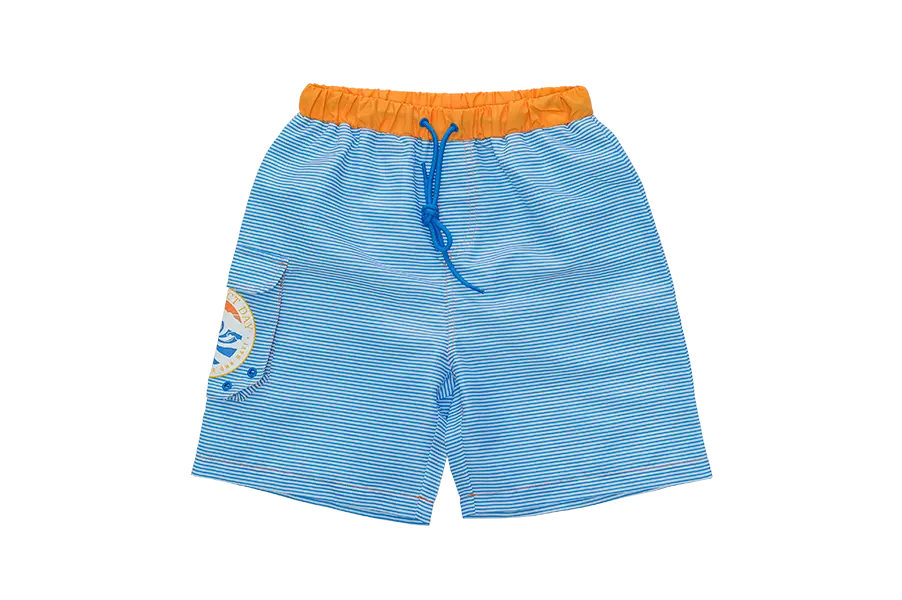 Boys' swim trunk with UPF 50+ ducksday