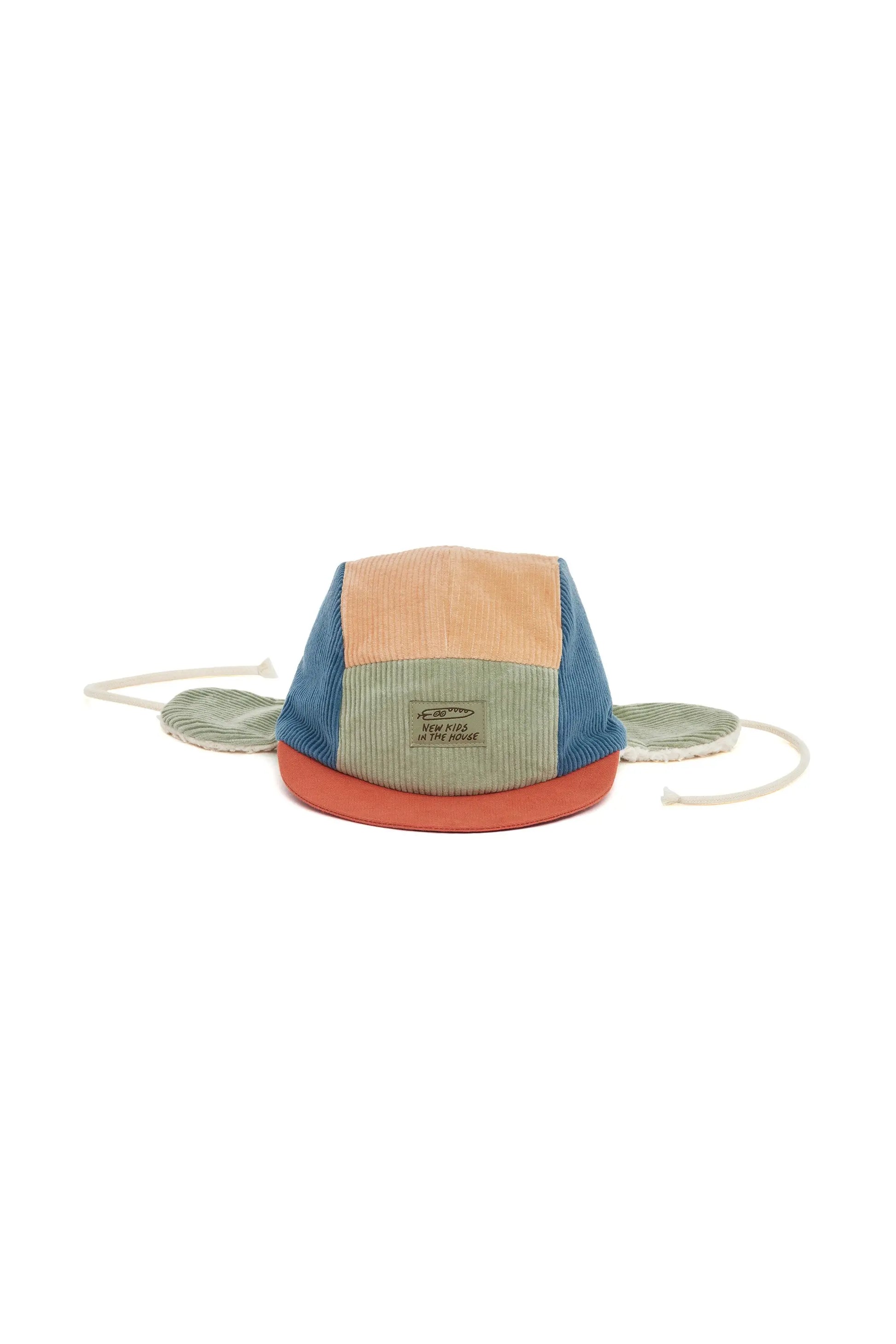 Corduroy 5-Panel Winter Cap with Ear Flaps New Kids In The House