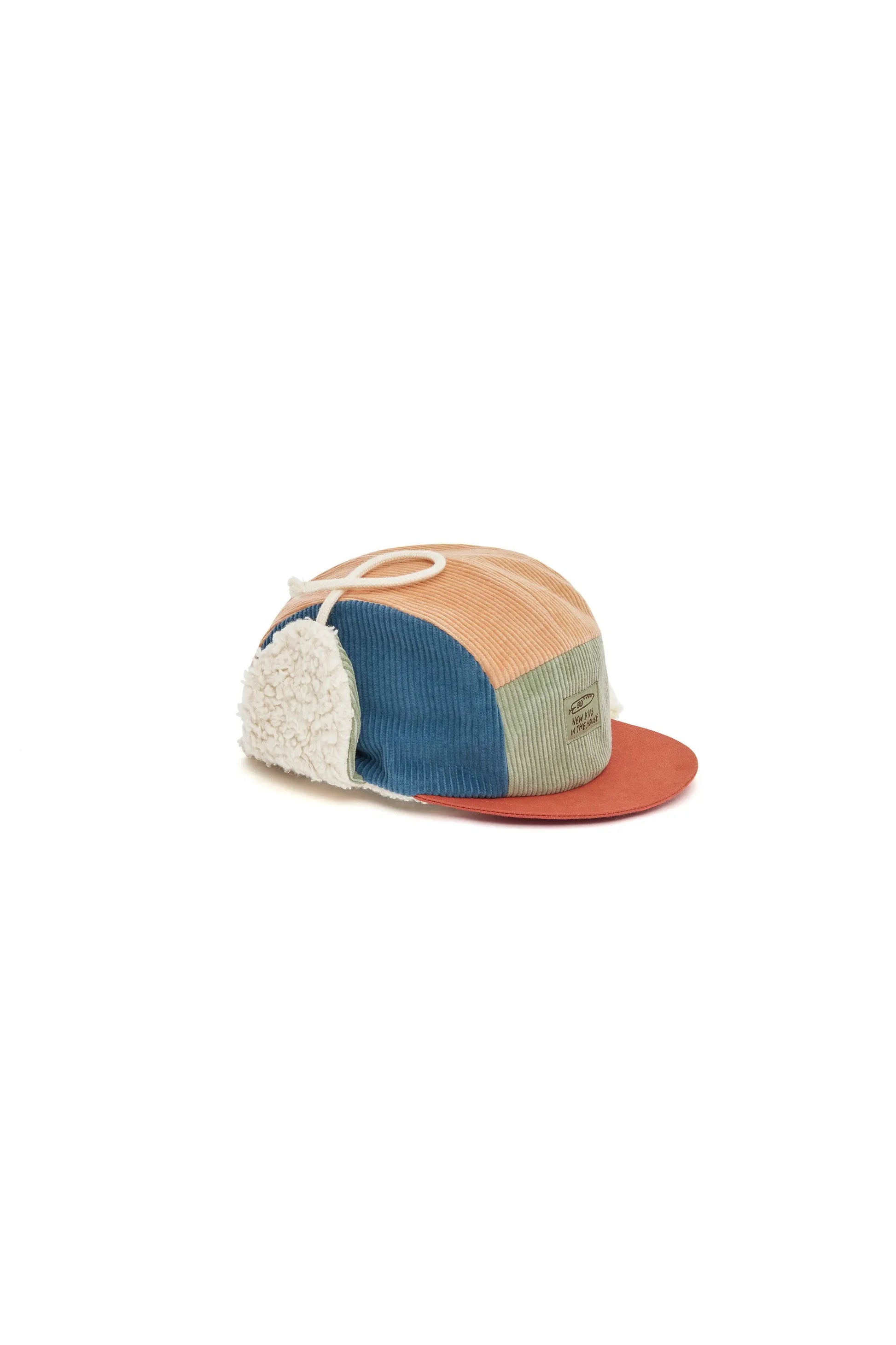 Corduroy 5-Panel Winter Cap with Ear Flaps New Kids In The House