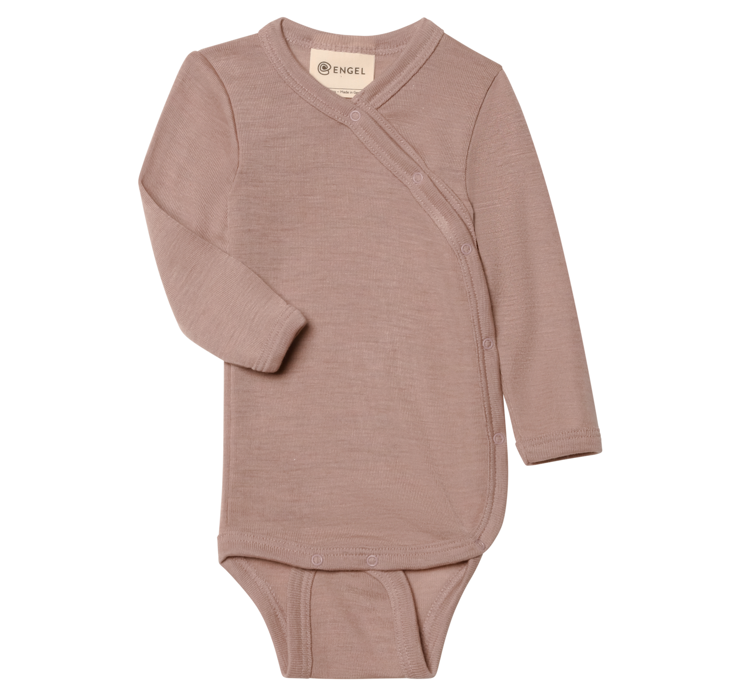 Engel Natur Organic Wool & Silk Baby Bodysuit – Long-Sleeve, Snap Closures for Easy Diaper Changes