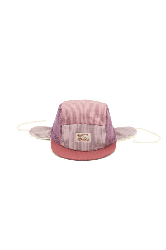 Corduroy 5-Panel Winter Cap with Ear Flap - Lovely Margarethe