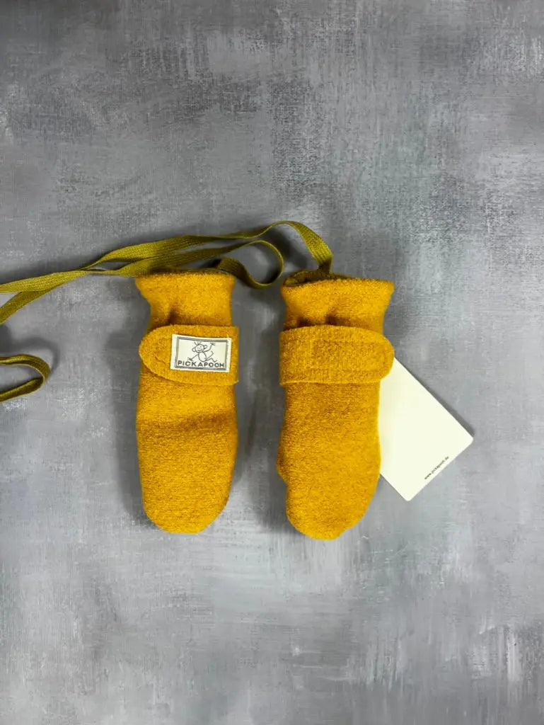Organic Childrens Boiled Wool Mittens Pickapooh