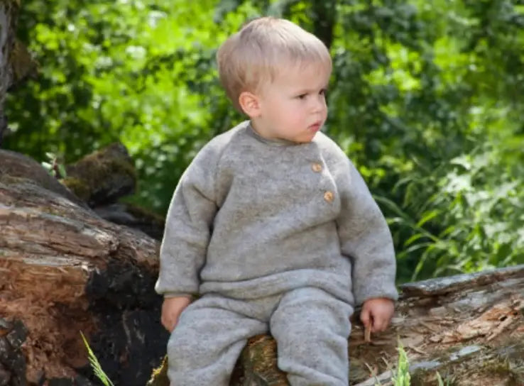 Organic Raglan Wool Fleece Baby Sweater Engel