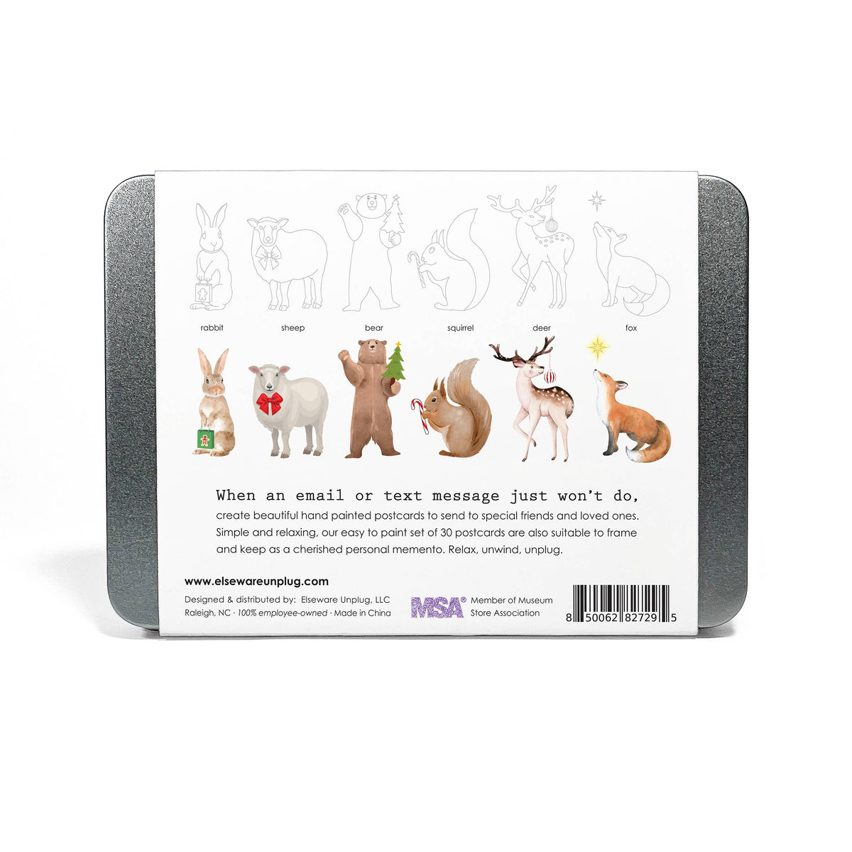 Coloring Postcards - Winter Animals & Christmas | Holiday