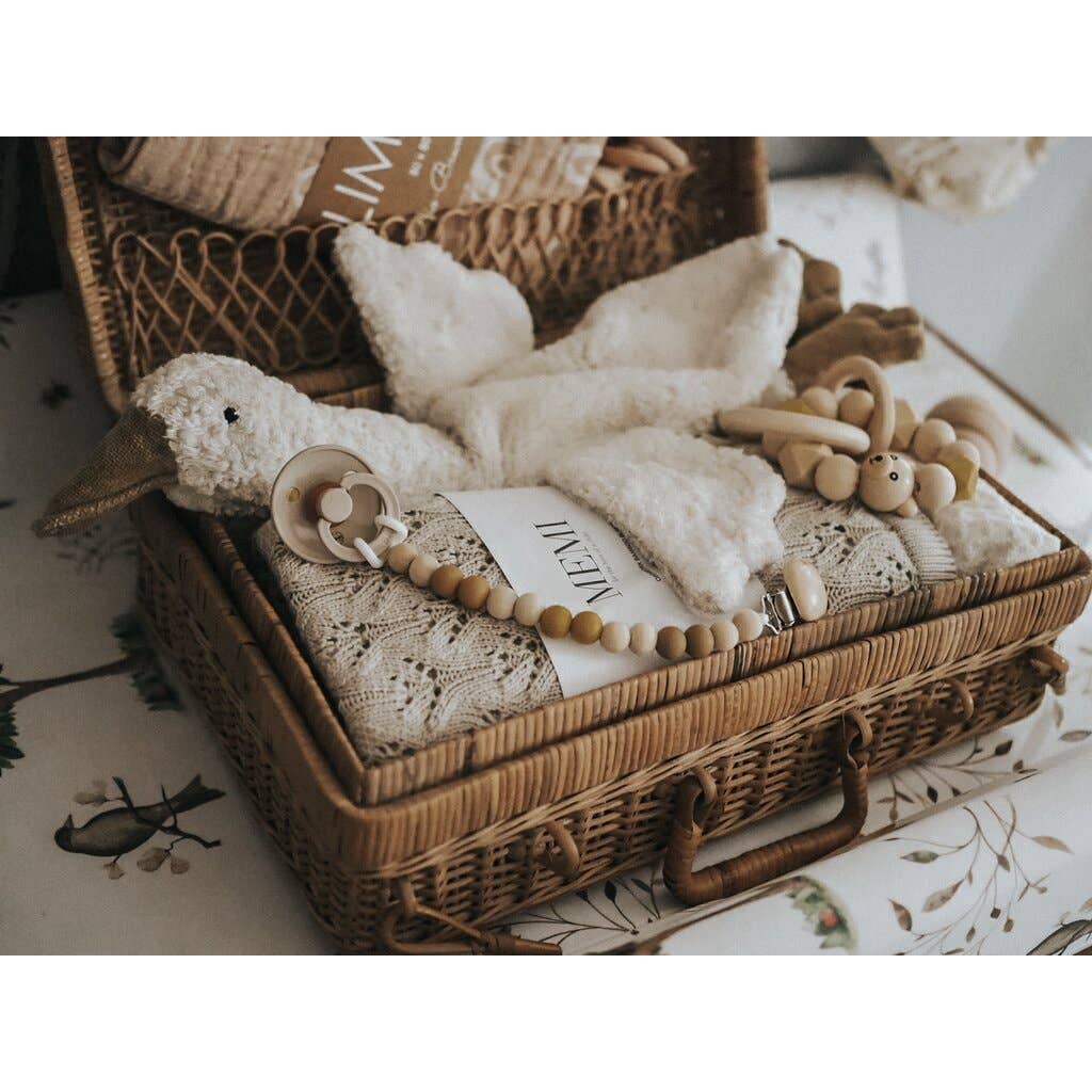 Senger Naturwelt Goose Warming Pillow (Small, White) | Organic Cotton Plush with Grain Insert