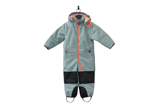 Ducksday one-piece snowsuit with foot stirrups for toddlers